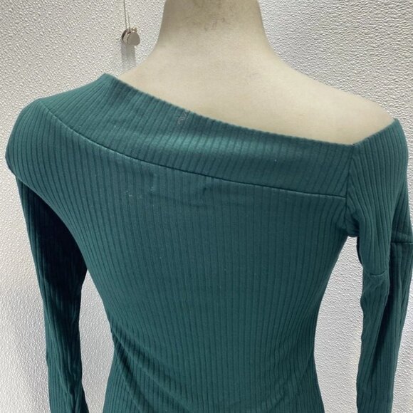 NEW MICHAEL LAUREN Womens Mapels Long Sleeve One Shoulder Top Size M Evergreen - Picture 6 of 11